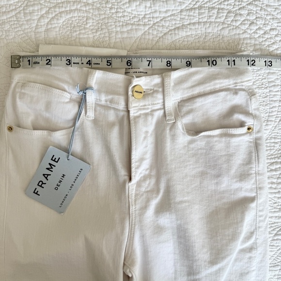 FRAME Le High Straight White Jeans NWT Size 25 High Rise Stretch Denim - Picture 9 of 11